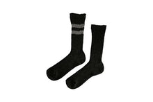 Load image into Gallery viewer, 【2024SS】ASIMMETRIC LINE LAME LOOSE SOCKS  GOLD,WHITE,SILVER,BLACK
