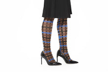 Load image into Gallery viewer, CHECK JACQUARD KNEEHIGH SOCKS CAMEL,GREEN
