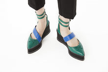 Load image into Gallery viewer, FLEI ASYMMETRY BALLET SHOES GREEN x BLUE
