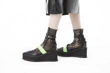 Load image into Gallery viewer, FLEI ASYMMETRY BALLET SHOES BLACK x NEONGREEN
