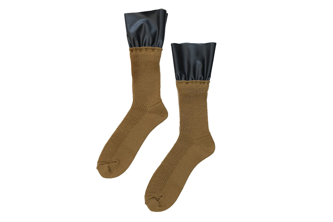 【2022AW】FAUX LEATHER FRILL SOCKS CAMEL,GREEN,BLUE