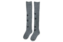 Load image into Gallery viewer, 【2020AW】COLORFUL BIJOUX KNEE-HIGH SOCKS BLACK,GRAY
