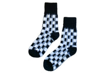 Load image into Gallery viewer, UNISEX/CHECKER FLAG SOCKS BLACK,PURPLE,GREEN,RED
