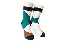 Load image into Gallery viewer, COLOR BLOCKED SEE-THROUGH SOCKS PINKGOLD,YELLOW,GREEN×BROWN,RED
