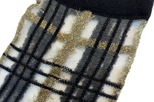 Load image into Gallery viewer, 【2022AW】SEE-THROUGH CHECK SOCKS GOLD×BLACK,SILVER×BLACK,SILVER×GREEN
