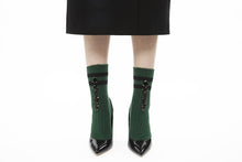 Load image into Gallery viewer, LINED BIJOUX SOCKS BLACK,GREEN,RED,BROWN
