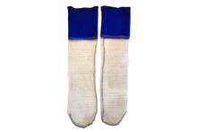 Load image into Gallery viewer, LIBBED TULLE SHEER SOCKS BLUE×BEIGE,RED

