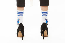 Load image into Gallery viewer, LINED BIJOUX SOCKS WHITExBLACK,WHITExBLUE,WHITExRED
