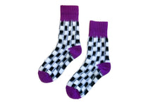 Load image into Gallery viewer, 【2021AW】UNISEX/CHECKER FLAG SOCKS BLACK,PURPLE,GREEN,RED
