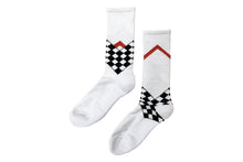 Load image into Gallery viewer, UNISEX/CHECKER FRAG SPORTS SOCKS WHITE,BLACK,RED
